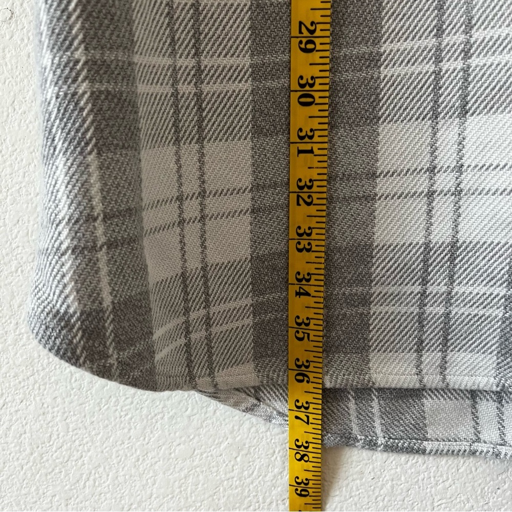 NWT Outerknown Blanket Shirt Dress Organic Cotton Plaid Grey White L - Picture 16 of 16